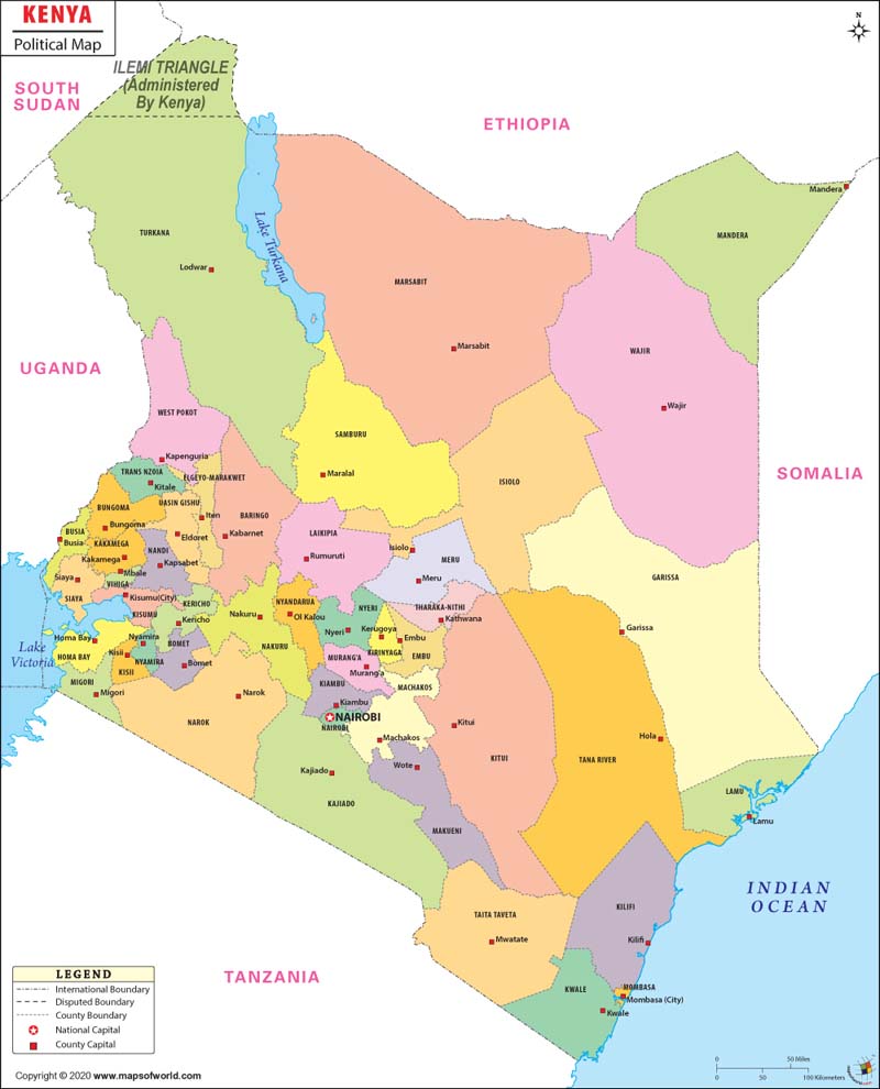 Kenia En El Mapa De Frica Geograf A De Kenia Wikipedia La Kenya Political Map 