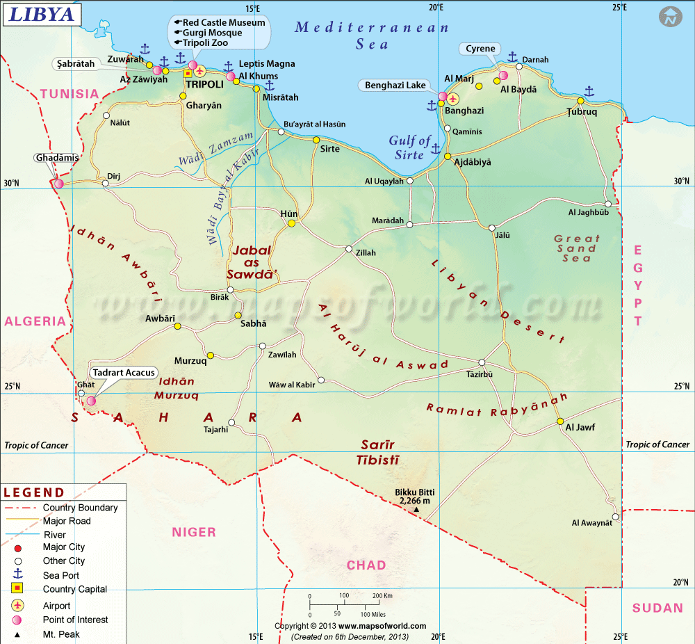 Mapa de libia