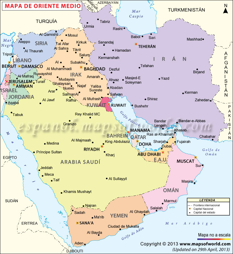 Mapa De Oriente Medio El La Geopol Tica Pr Ximo Del.