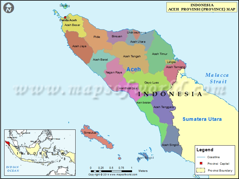 Aceh Map Map Of Aceh Province Indonesia Aceh Map 