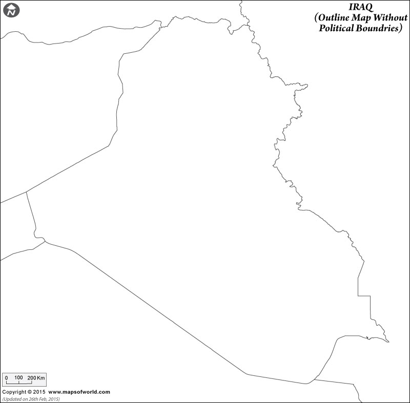 Iraq Map Outline Blank Map Of Iraq Iraq Blank Map Without Poltical Boundries 