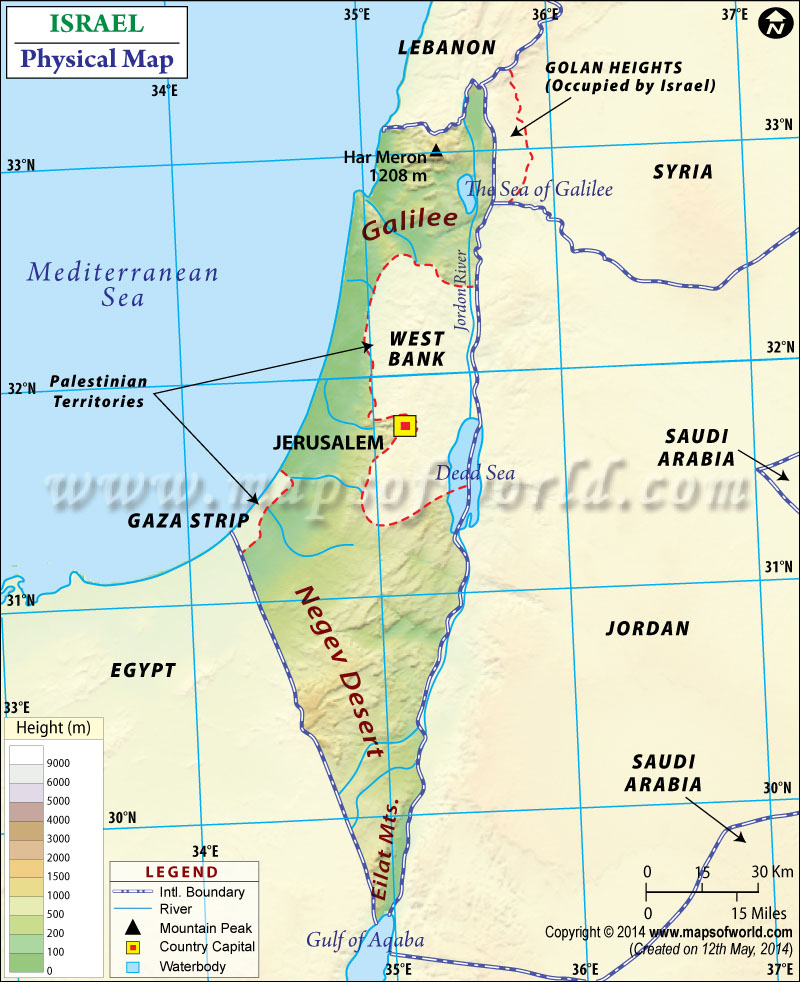 Map Israel At David Pisani Blog Israel Physical Map 