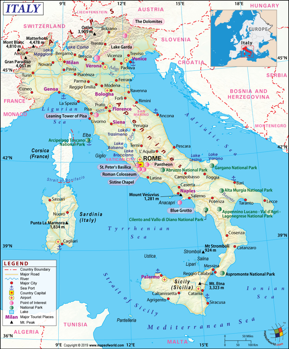 Italy Maps Geographic And Political Information Map Of Italy 