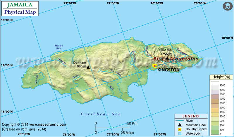 Physical Jamaican Map Did You Know That 17 Interesting Facts You Jamaica Physical Map 