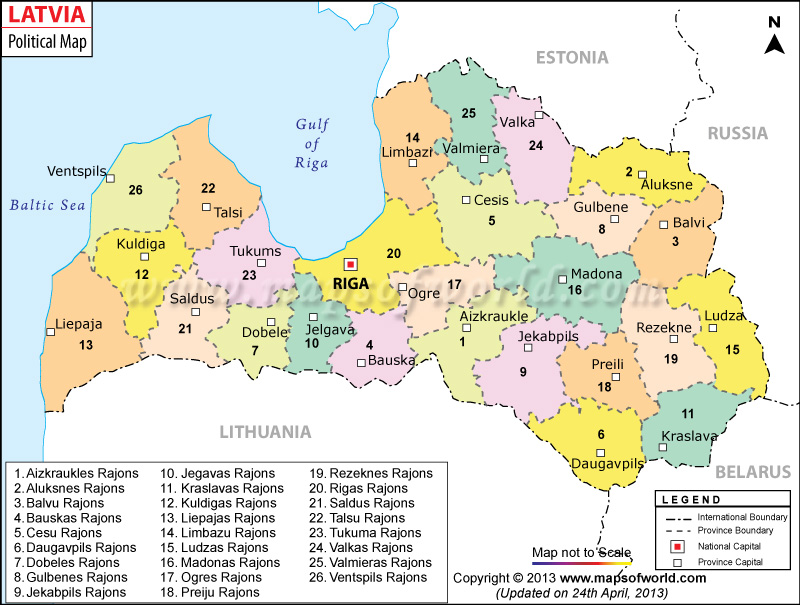 Latvijas Karte LV Letland Latvia Latvija Pagina 9 Wegenforum Latvia Political Map 
