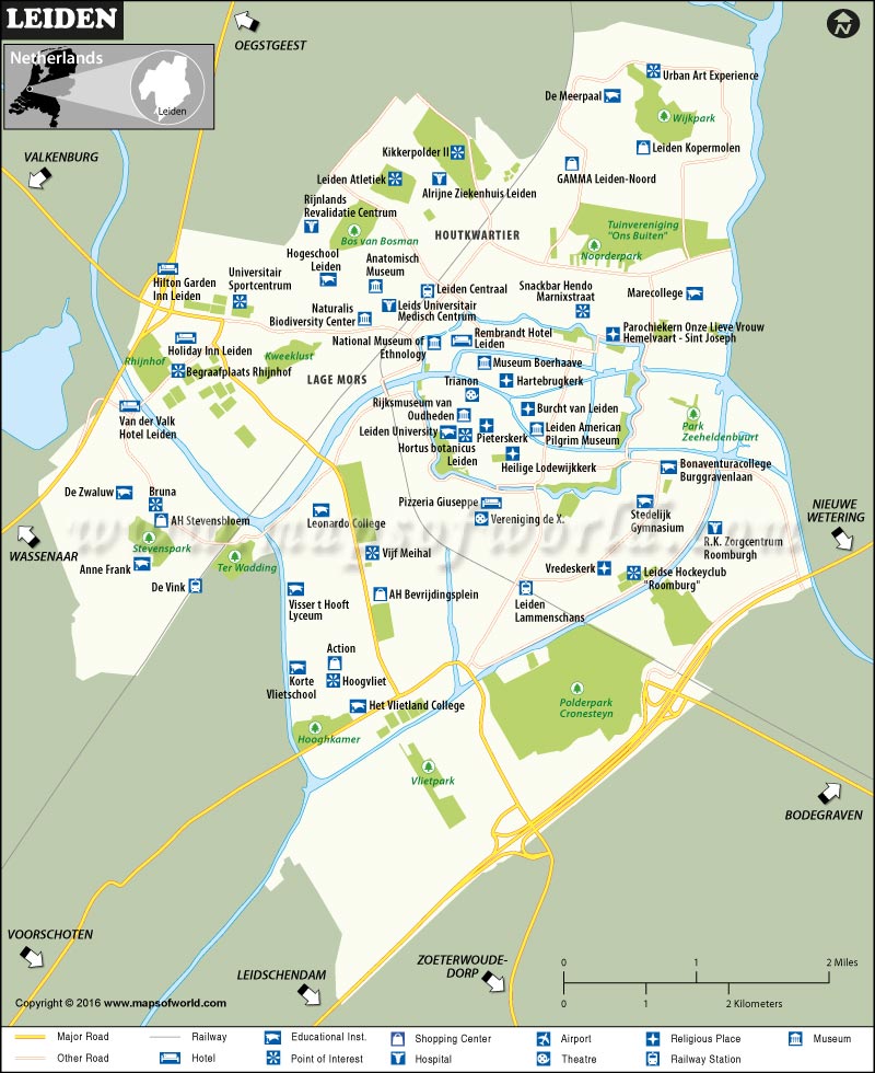 Leiden Holland Karte Stadtkarte PFPLCP Leiden Map 