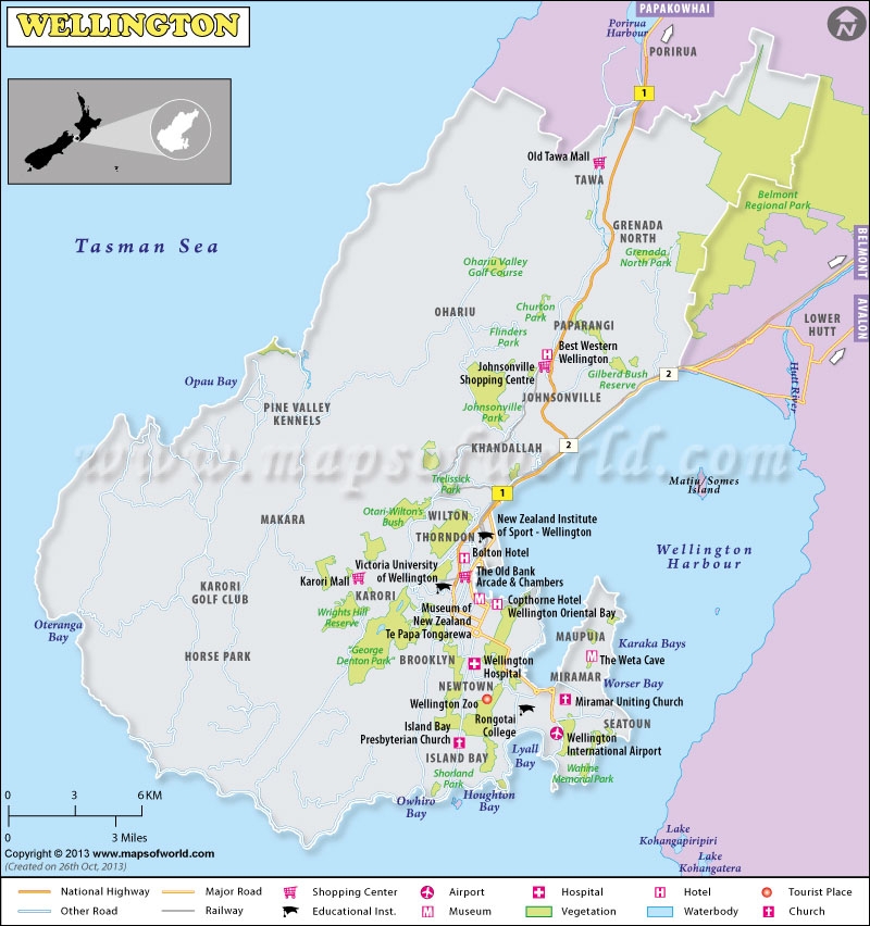 Wellington Map Map Of Wellington City New Zealand Wellington City Map 