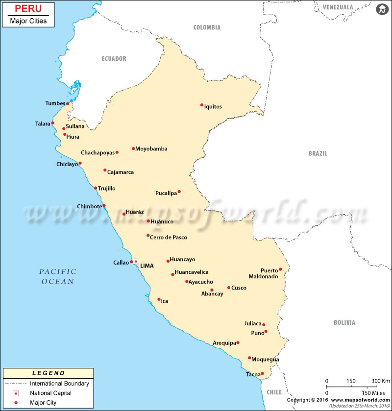 Cities In Peru Map Of Peru Cities Map Of Peru Cities 