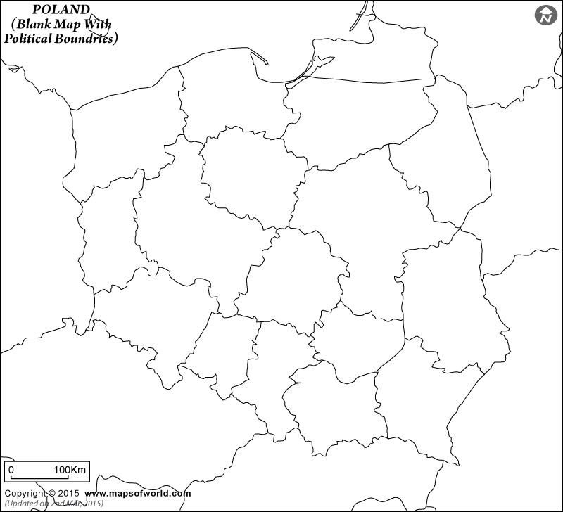 Poland Map Outline Blank Map Of Poland Poland Blank Map With Poltical Boundries 