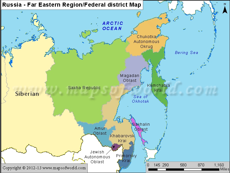 Russian Political Map Russia Far Eastern Region Map 