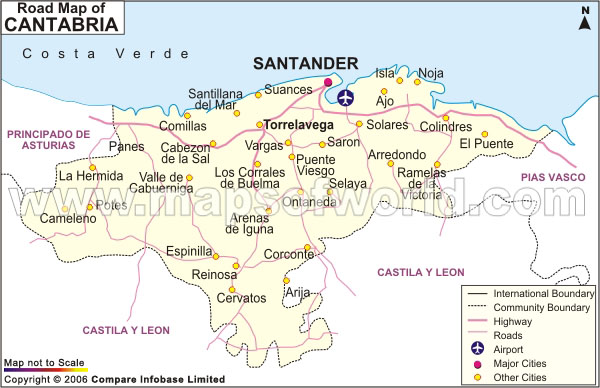 Cantabria Road Map Cantabria Road Map 