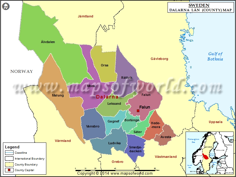 Map Falun Sweden Dalarna Map 