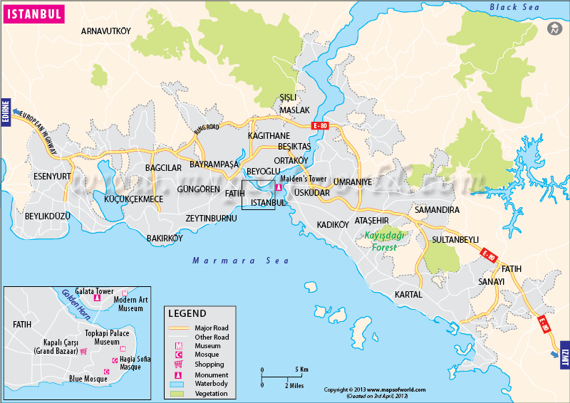 Istanbul Map Map Of Istanbul City Turkey Istanbul Map 