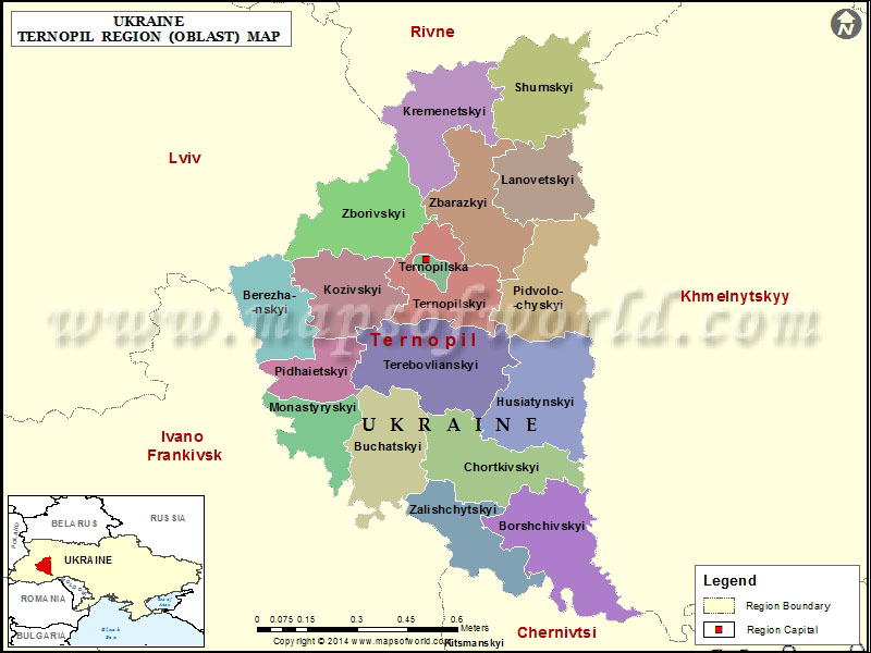 Ternopil Map Map Of Ternopil Region Oblast Ukraine Ternopil Region Map 