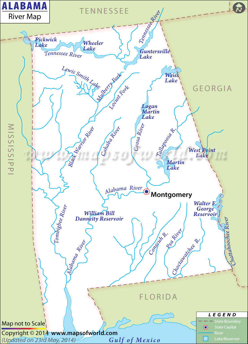 River Maps Of Alabama Alabama River Map 