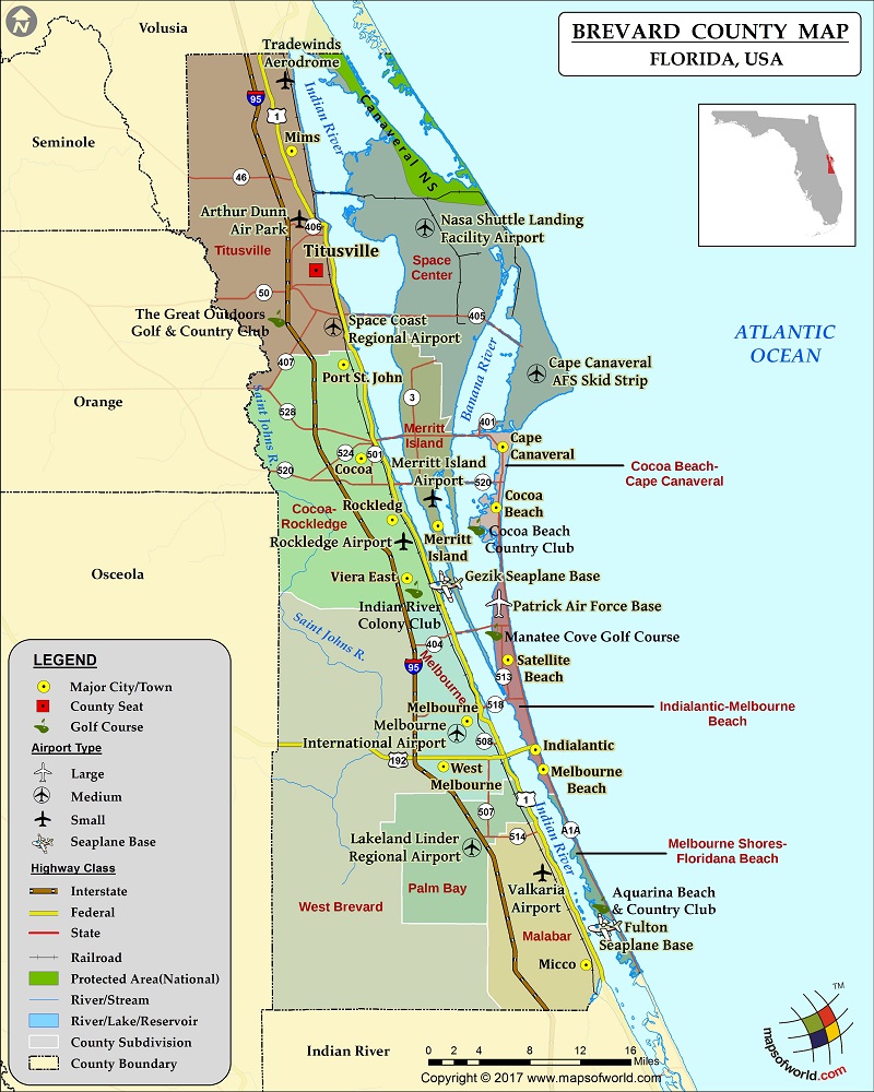 Map Of Brevard County Florida With Zip Codes Brevard County Map 