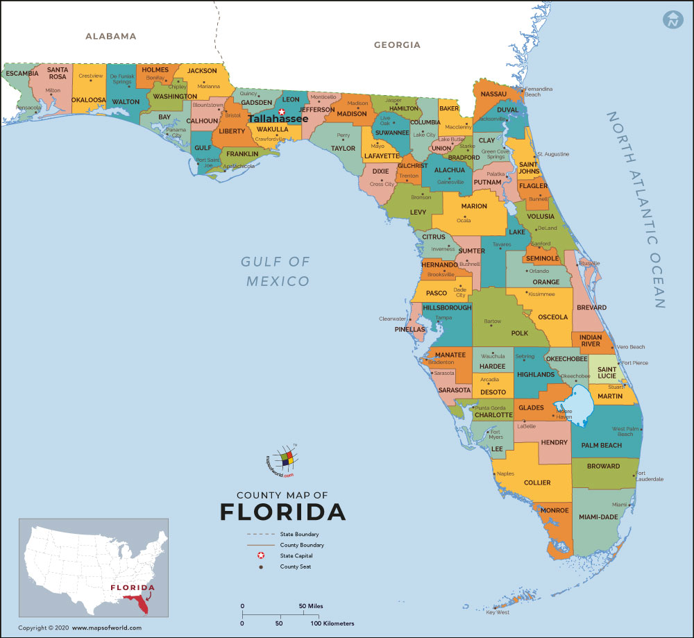 Mapa Del Rea Central De Florida Florida County Map 
