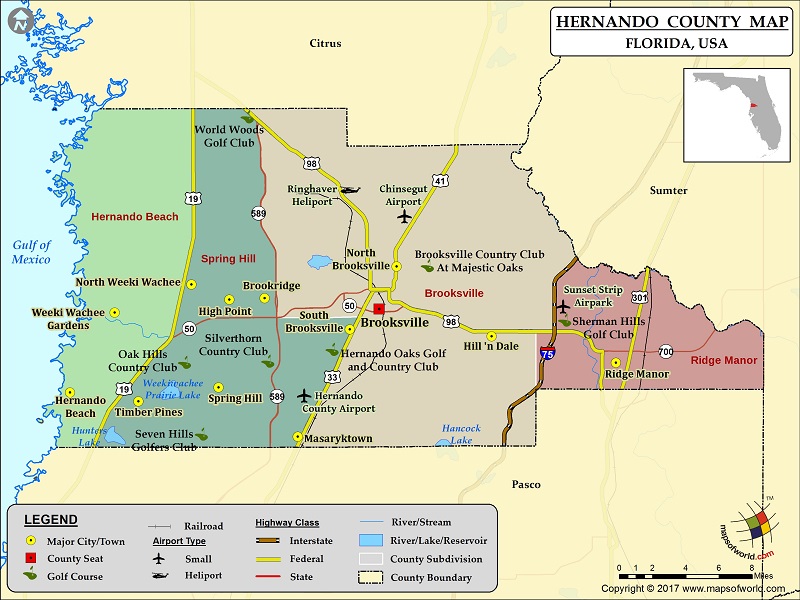Hernando Florida Map Hernando County Map 