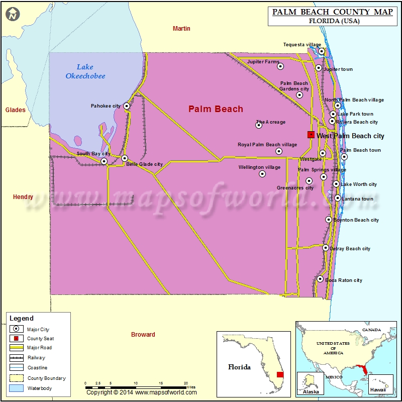 Printable Palm Beach County Map Palm Beach County 