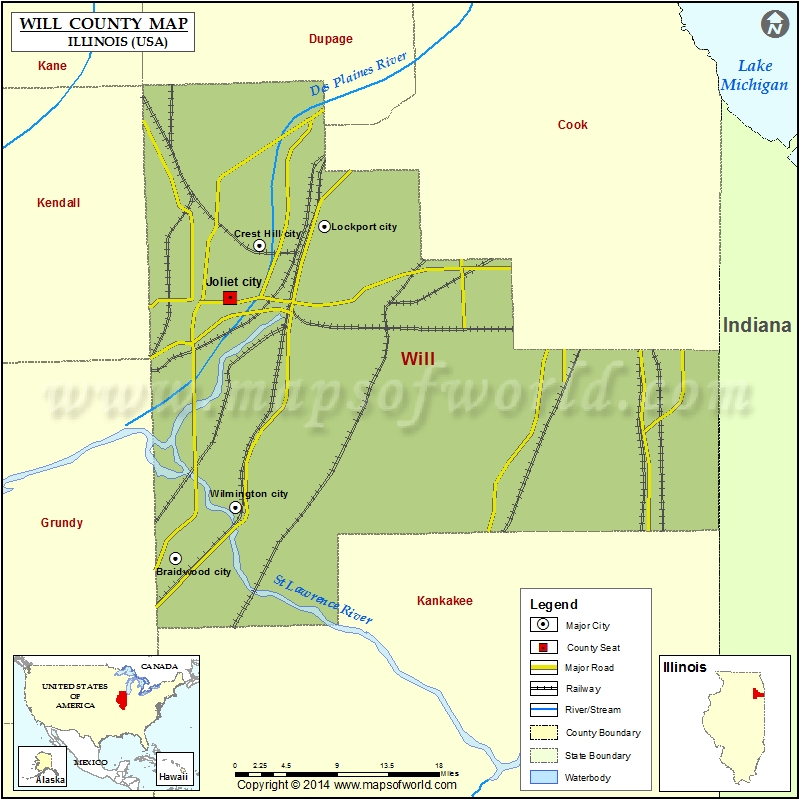 Will County Illinois Map Will County Map 