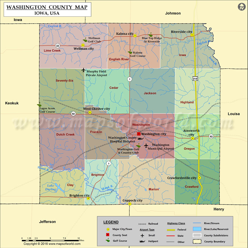 Washington County Map Iowa Washington County Map 