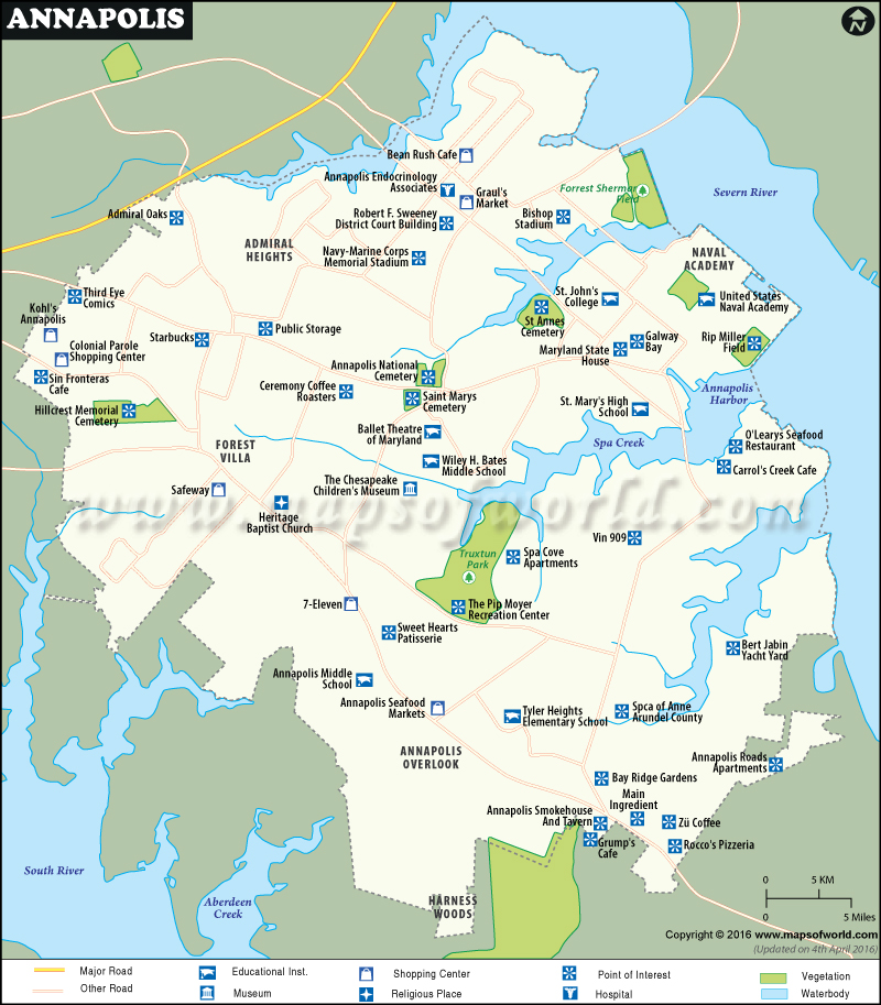 Annapolis Maryland Map Info MapsofWorld Annapolis Map 