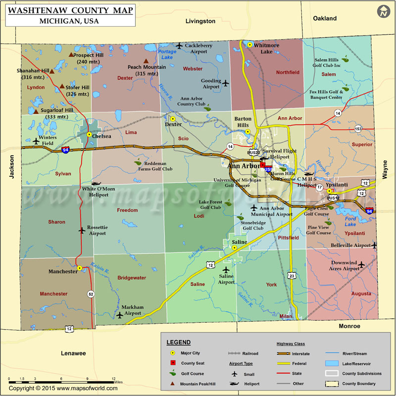 Printable County Map Of Map Of Ohio Printables Washtenaw County Map 