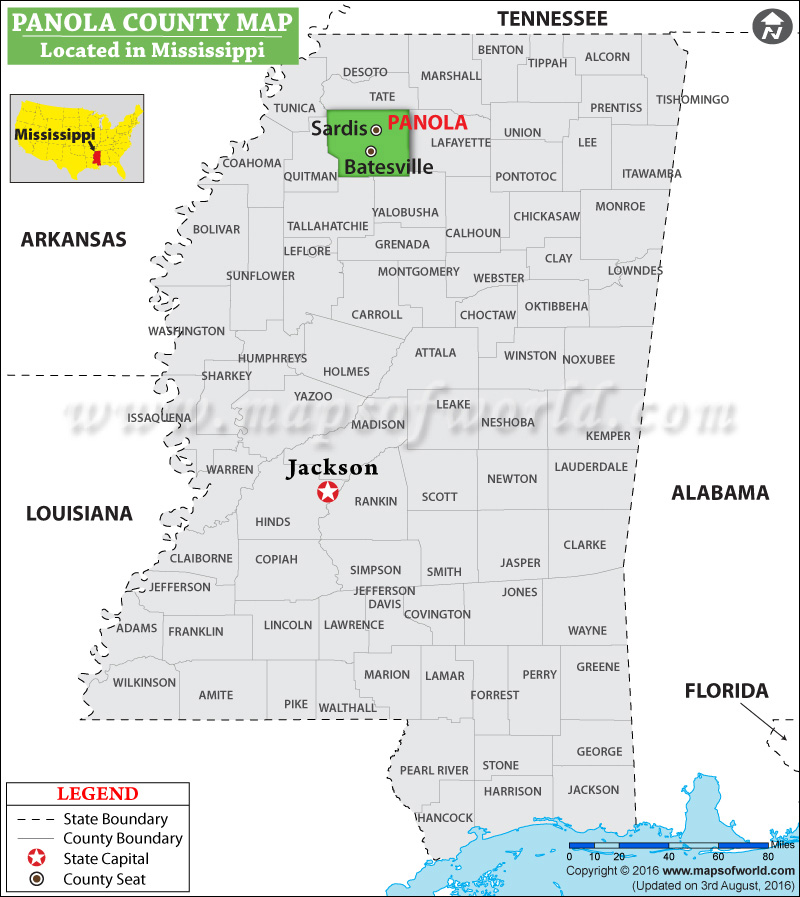 Panola County Map Mississippi Panola County Map 
