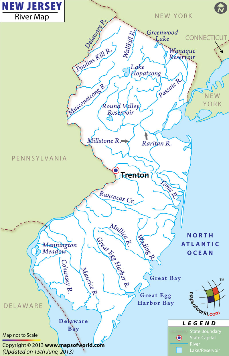 Rivers New Jersey River Map 