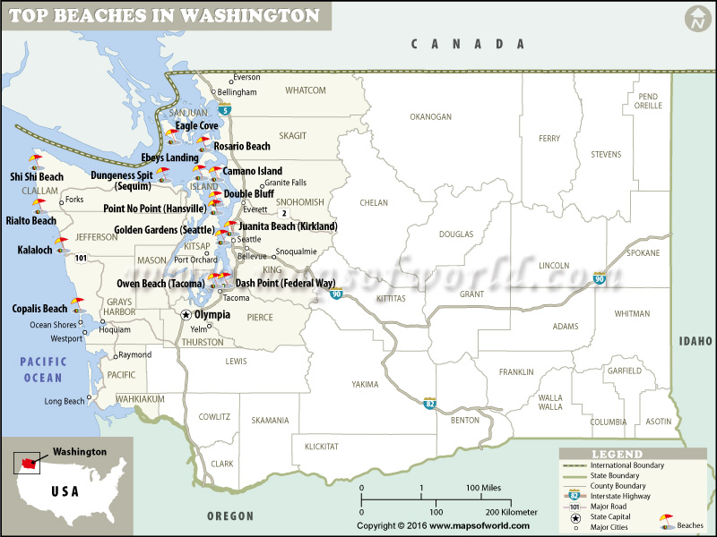 Exploring Washingtons Stunning Coastline Washington Beaches Map 