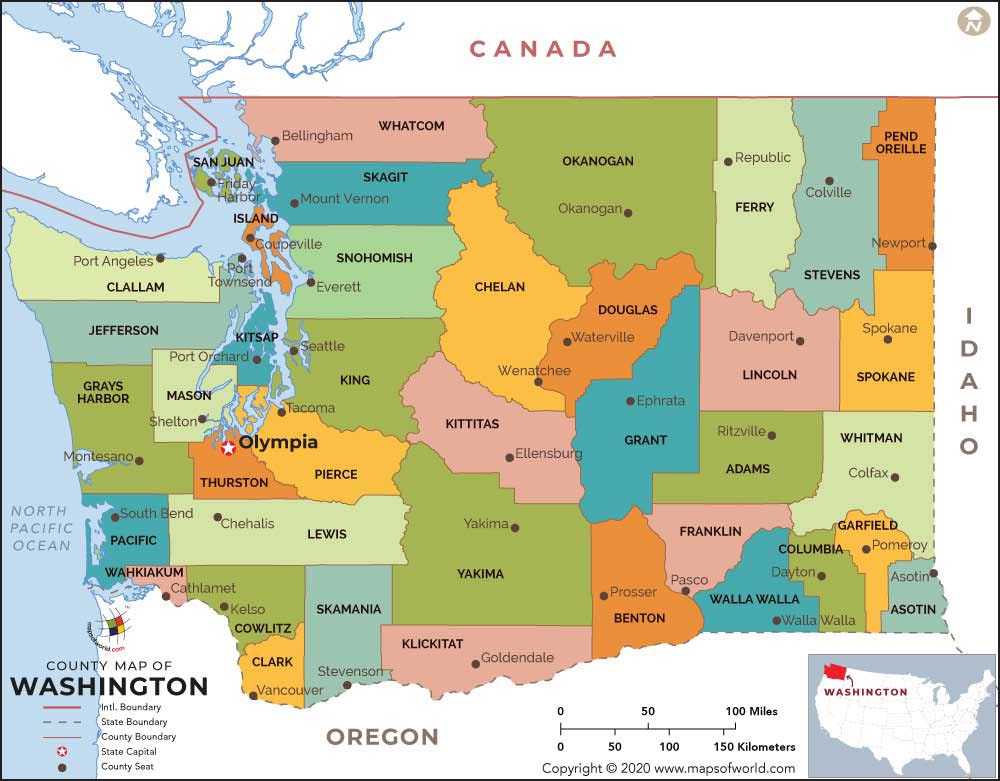 Exploring Washington State Map Your Guide To The Evergreen Washington County Map 
