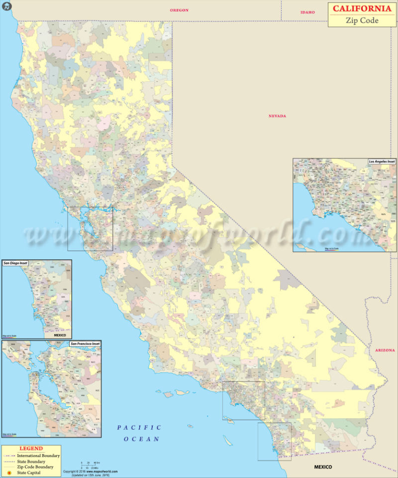 California Zip Code Maps California Zipcode Map 