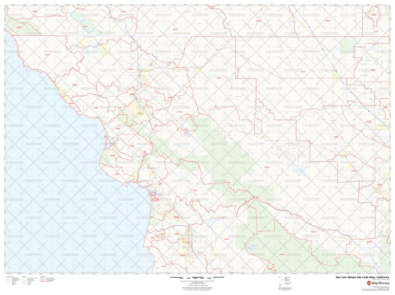San Luis Obispo Zip Code Map California MapsofWorld San Luis Obispo Zip Code Map California 