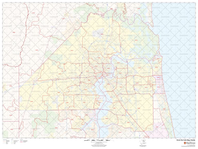 Map Of Duval County Zip Codes Duval Zip Code Map Florida 