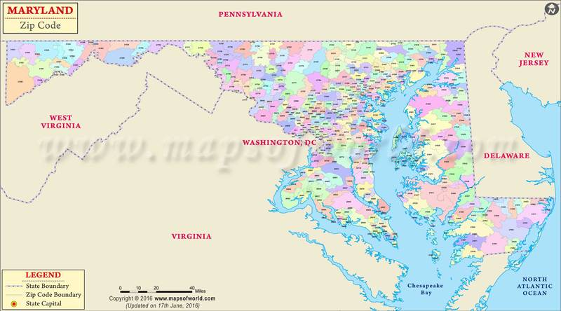 Maryland Zip Code Map Maryland Postal Code Maryland Zipcode Map 