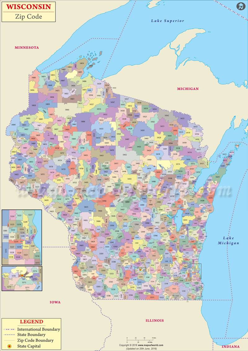 Wisconsin Zip Code Map - City Pictures - Perfect Ultra HD Collection
