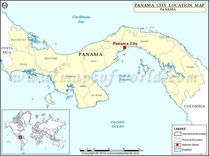 Map From Panama Panama City Location Map 