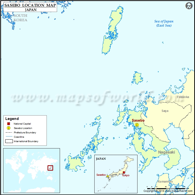 Where Is Sasebo Location Of Sasebo In Japan Map Sasebo Location Map 