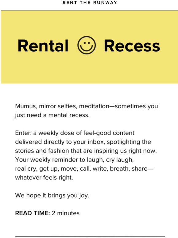 Rent the runway email newsletters: shop sales, discounts, and coupon codes