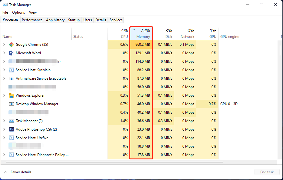 How to Fix Windows 11 High Memory Usage? Here Are Easy Fixes - MiniTool (3) How to Fix Windows 11 High Memory Usage? Here Are Easy Fixes - MiniTool (3)