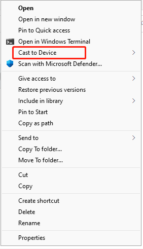How to Add or Remove “Cast to Device” Context Menu in Windows 11 - MiniTool Partition Wizard (3) How to Add or Remove “Cast to Device” Context Menu in Windows 11 - MiniTool Partition Wizard (3)