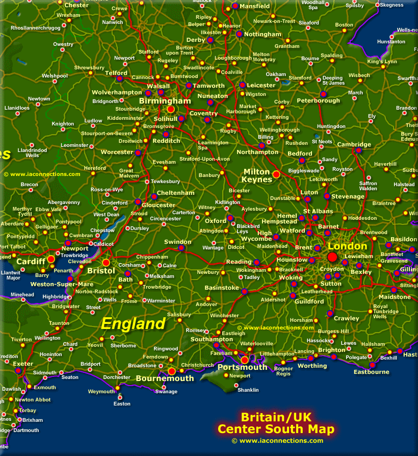 Top Tourist Attraction And Places Map Of South England Uk Tourist 