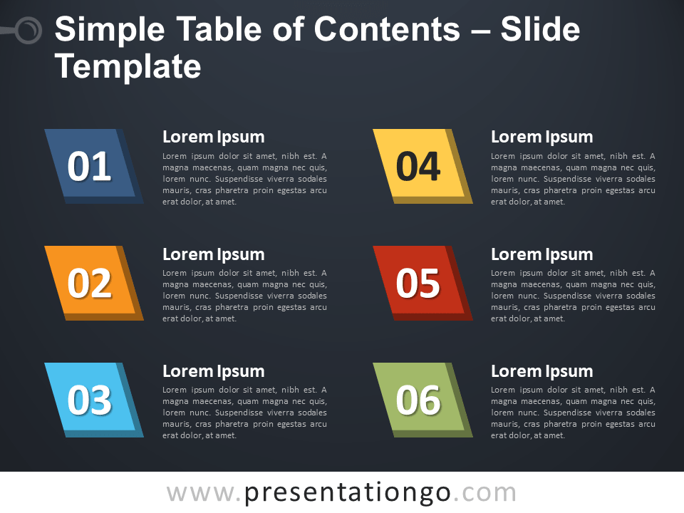 Simple Table Of Contents For Powerpoint And Google Slides