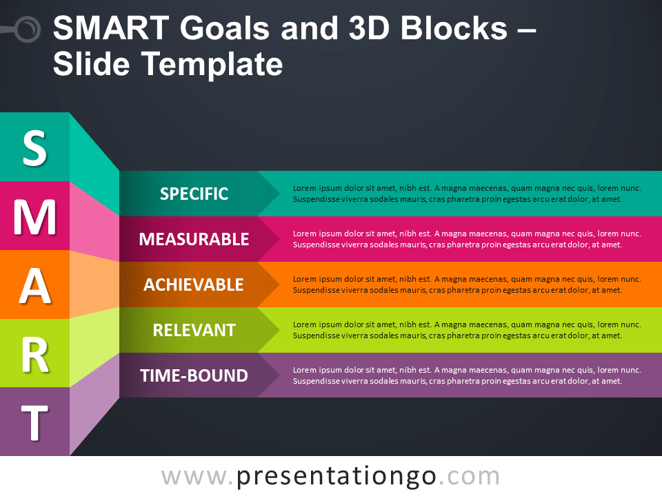 Smart Goals And 3d Blocks For Powerpoint And Google Slides