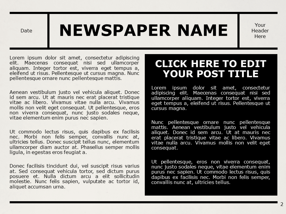 Newspaper Template For Powerpoint And Google Slides
