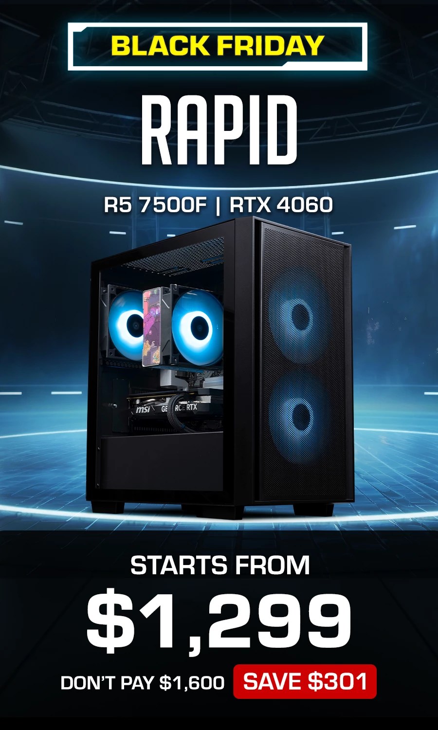 Aftershock S Black Friday Sale Custom Gaming PCs