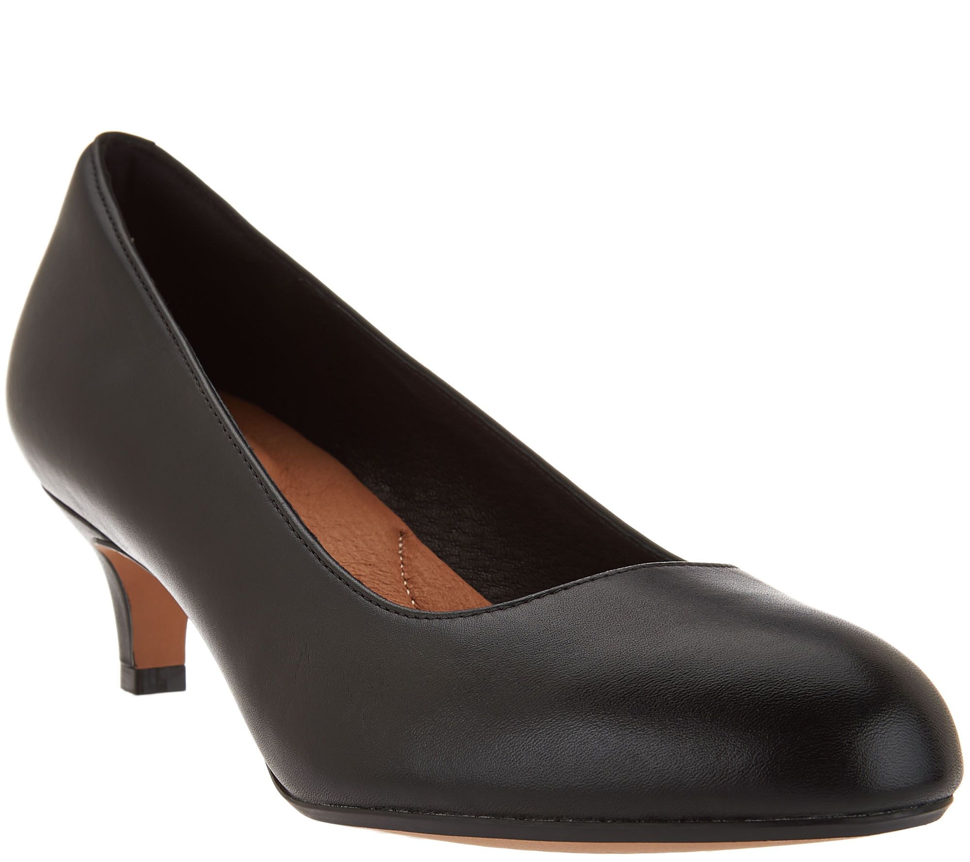 Clarks artisan leather kitten heel pumps