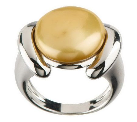 “as Is” Honora Cultured Pearl 13.5mm Coin Sterling Ring | Photowire