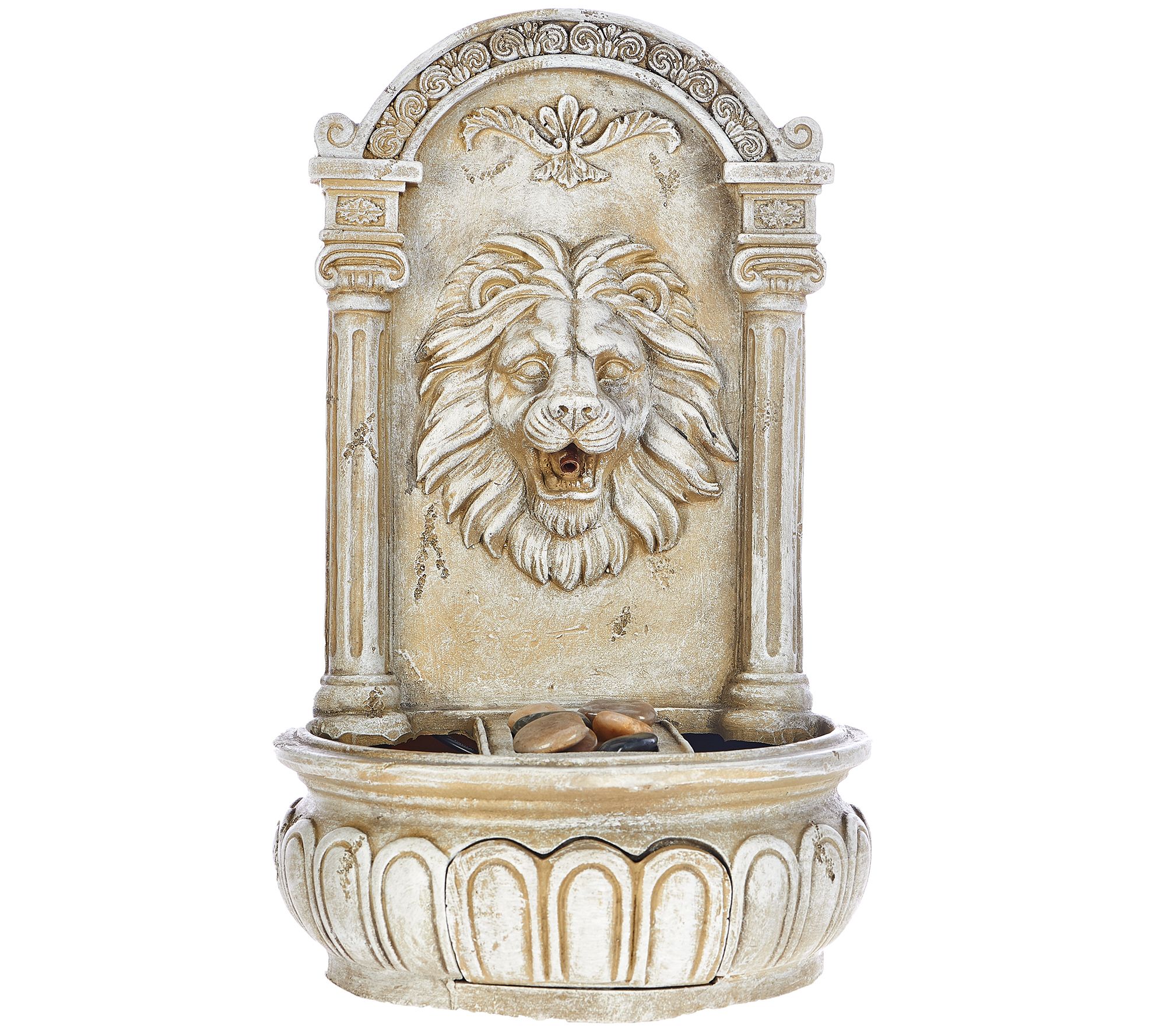 bernini rechargeable indoor/outdoor lion head wall fountain page 1 on lion head wall fountain outdoor