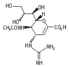 RELENZA<br /><br /><br /><br /><br /><br /><br /><br /><br /><br /><br /><br /><br /> (zanamivir) Structural Formula Illustration